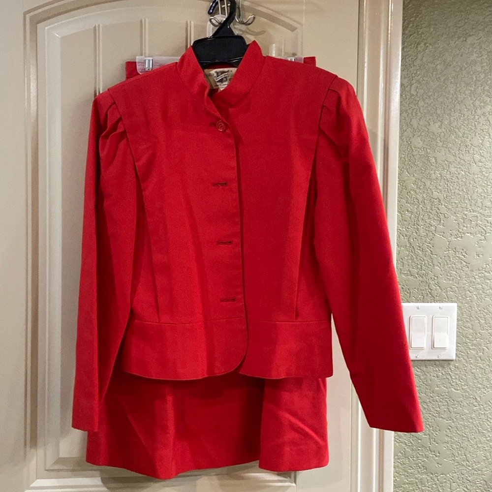 Vintage Red Suit by Saxton Hall Brand. GUC!